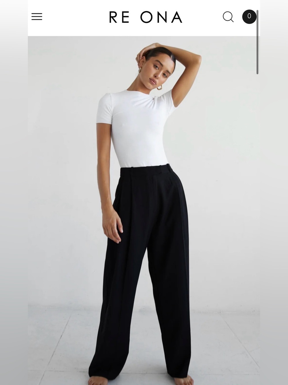 NWT RE ONA - Bobbi Trousers in Black - XS / 0-2